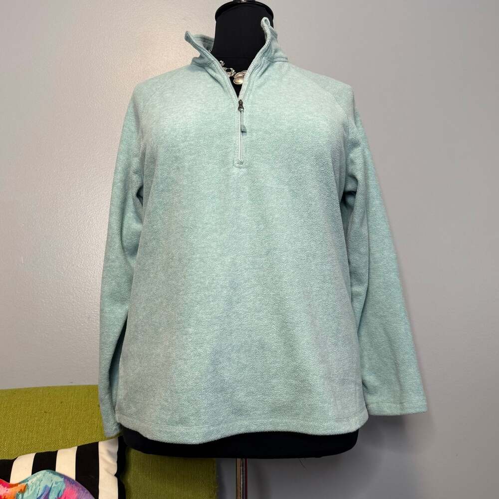 Eddie Bauer Light Blue Fleece Quarter Zip Pullover Jacket XXL